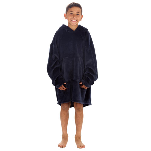 Boys Grey Shimmering Oversized Blanket Hoodie