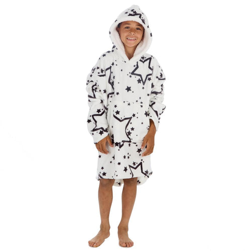 Boys Stars Print Oversized Blanket Hoodie