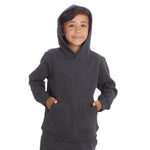 Boys Plain Cotton Rich Tracksuit Hooded Sweatshirt and Joggers Set Charcoal