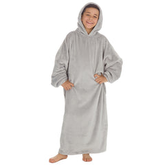 Boys Pastel Grey Oversized Hooded Blanket