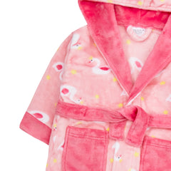 Girls Swan Pink Robe