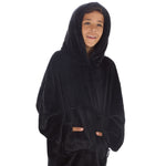 Boys Shimmering Black Oversized Blanket Hoodie