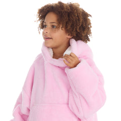 Girls Snuggle Pink Oversized Blanket Hoodie