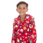 Boys Red Hooded Xmas Dressing Gown