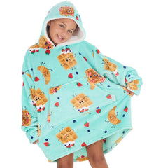 Girls Brunch Print Oversized Blanket Hoodie