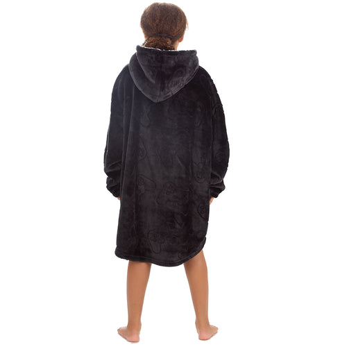 Girls Gamer Embossed Oversized Blanket Hoodie