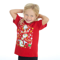 Infants Christmas Novelty Print Short Sleeve T-Shirt Red