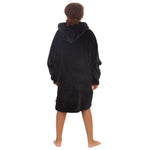 Girls Black Onyx Plain Oversized Blanket Hoodie