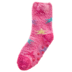 Baby Girls Sherpa Slipper Socks with Grippers Pink Yellow