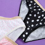 Girls 100% Cotton Dots Briefs 5 Pack