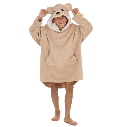 Boys Beige Teddy Oversized Blanket Hoodie