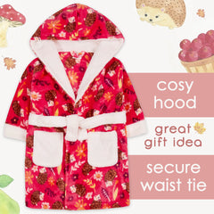 Girls Hedgehog Pink Robe