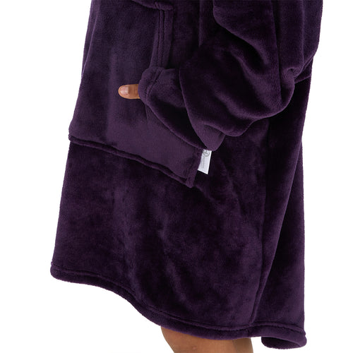 Girls Shimmering Plum Oversized Blanket Hoodie