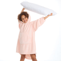 Girls Pastel Pink Oversized Blanket Hoodie