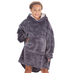 Girls Football Embossed Oversized Blanket Hoodie