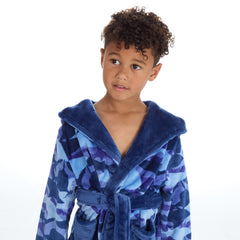 Baby Boys Blue Shark Camo Robe