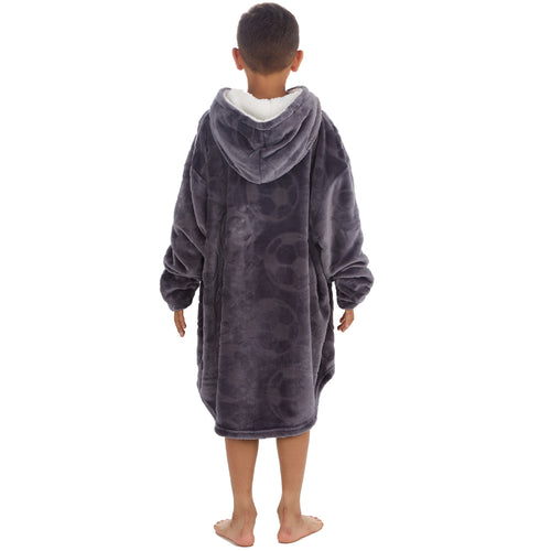 Boys Football Embossed Oversized Blanket Hoodie