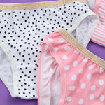 Girls 100% Cotton Dots Briefs 5 Pack