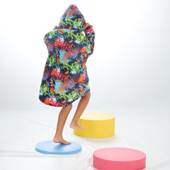 Girls Graffiti Print Oversized Blanket Hoodie