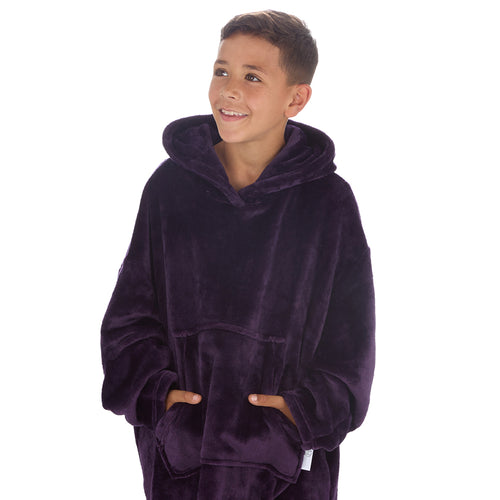 Boys Shimmering Plum Oversized Blanket Hoodie