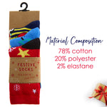 Kids Cotton Rich Christmas Design Socks 3 Pairs Penguin