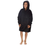 Boys Black Onyx Plain Oversized Blanket Hoodie