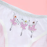 Girls 100% Cotton Ballerina Briefs 5 Pack