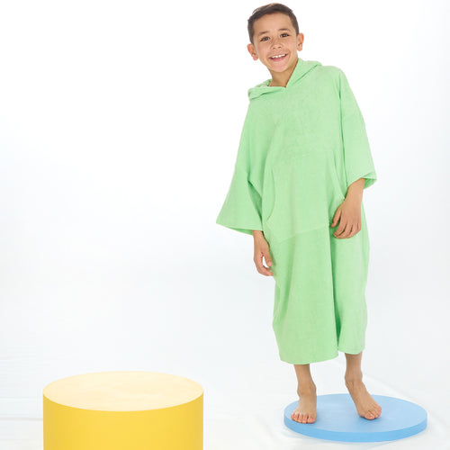 Boys Green Towelling Beach Cover Up 