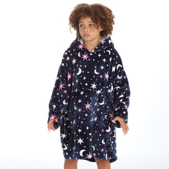 Girls Celestial Navy Oversized Blanket Hoodie