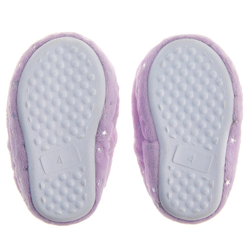 Kids Girls Full-Back Purple Stars Slippers 