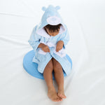 Kids Teddy Bear Dressing Gown with Hood Blue