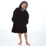 Boys Black Snuggle Oversized Blanket Hoodie