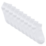 Kids 9 Pairs Plain Bamboo Trainer Liner Socks White