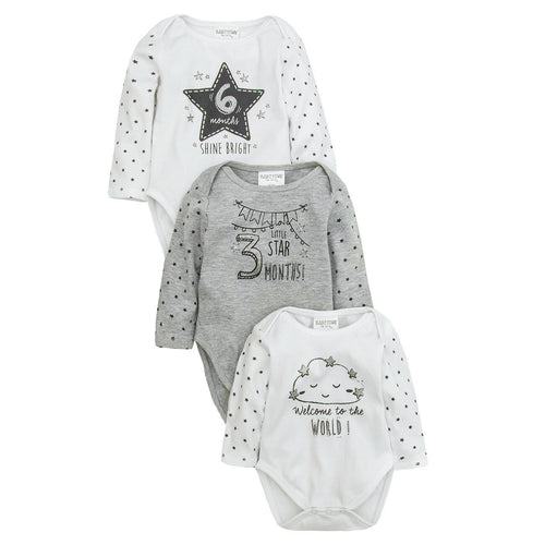 Milestone 3 Pack Long Sleeve Bodysuits