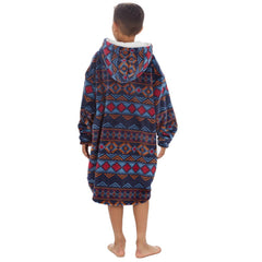 Boys Aztec Print Oversized Blanket Hoodie