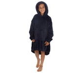 Boys Navy Blue Plain Oversized Blanket Hoodie