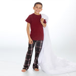 Boys Burgundy Short Sleeved Pyjama Set