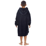 Boys Navy Blue Plain Oversized Blanket Hoodie