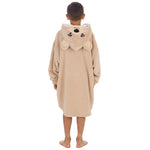 Boys Beige Teddy Oversized Blanket Hoodie