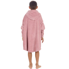 Boys Blush Pink Plain Oversized Blanket Hoodie