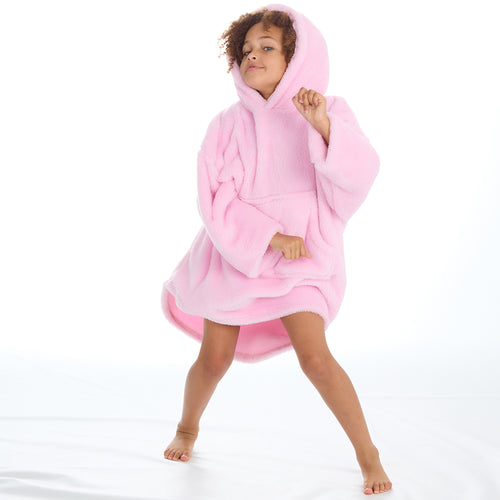 Girls Snuggle Pink Oversized Blanket Hoodie