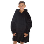 Boys Black Onyx Plain Oversized Blanket Hoodie