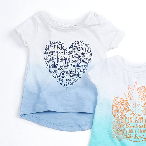 Baby Girls Dip-dye Heart T-Shirt