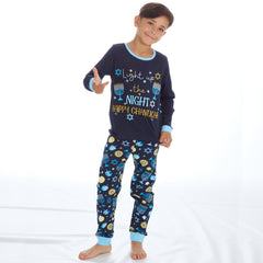 Kids Chanukah Theme Pyjamas Sets Navy