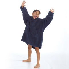 Boys Navy Snuggle Oversized Blanket Hoodie