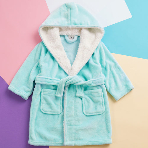 Girls Plain Mint Robe