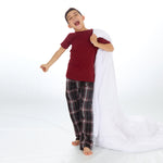 Boys Burgundy Short Sleeved Pyjama Set