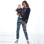 Womens Chanukah Theme Pyjamas Sets Navy