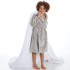 Girls Pastel Grey Robe