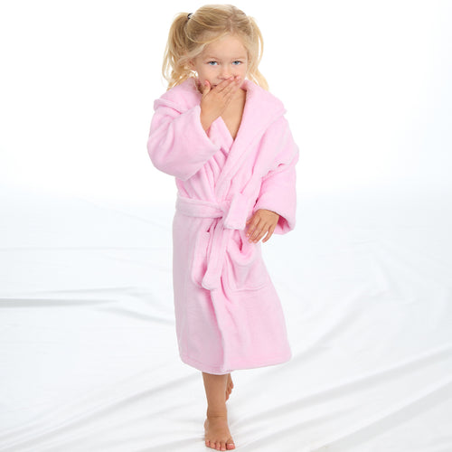 Girls Solid Rose Robe